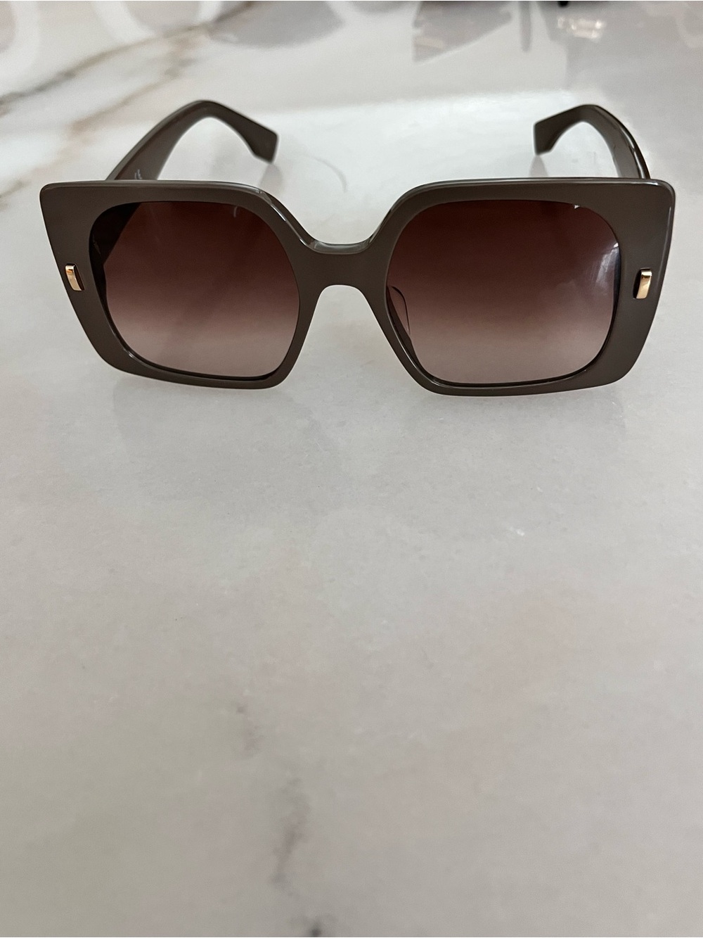Fendi Oversized Square Sunglasses in Brown with Gradient Lenses